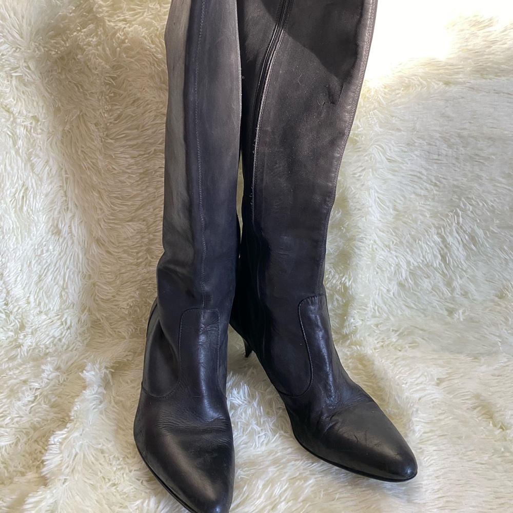 J Crew black leather boots women’s size 11